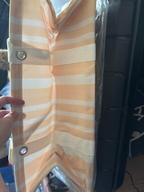 thirty-one Peach & White Striped tote